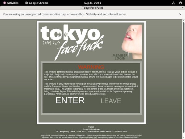 Login Tokyofacefuck