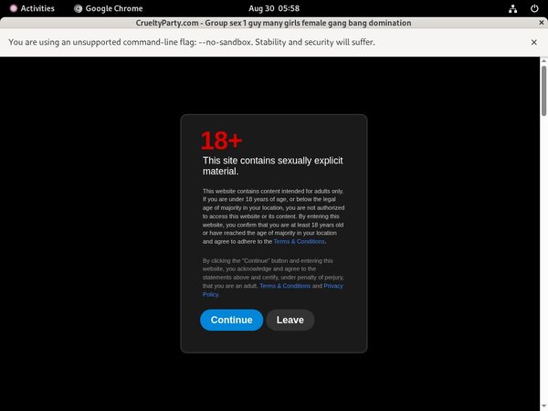 Crueltyparty.com Working Account